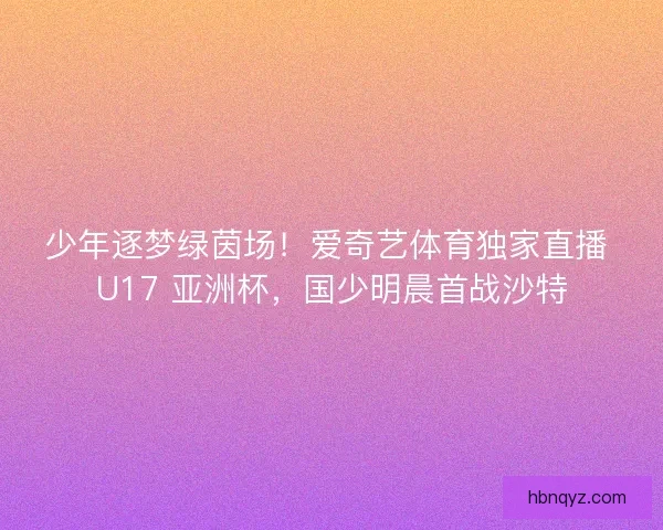 少年逐梦绿茵场！爱奇艺体育独家直播 U17 亚洲杯，国少明晨首战沙特